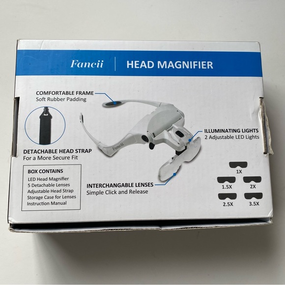 Fancii Headband LED Illuminated Head Magnifier Visor NEW - Picture 5 of 11